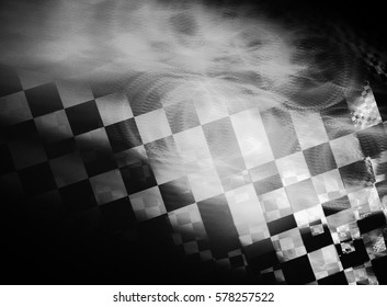 Unusual abstract background, stylized similar to the checkered flag. With beautiful reflections of light. For the design in racing cars, competition, rally, speed, competition, championship.