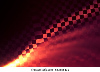 Unusual Abstract Background, Stylized Similar To The Checkered Flag. With Beautiful Reflections Of Light. For The Design In Racing Cars, Competition, Rally, Speed, Competition, Championship.