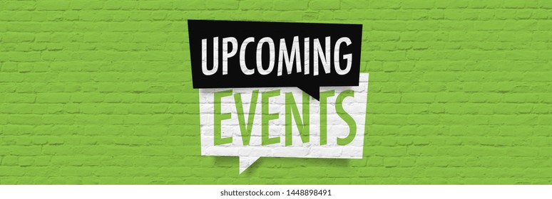 Upcoming Events On Brick Wall Background