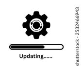 Upgrade System Sign, Gear Settings, Application Update Process Completed, Refresh Button, Update Status Symbol, Vector Icon Update, System Software Updates Vector Graphics