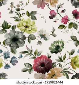 Upholstery Patterns Flower Pattern Stock Illustration 1929821444