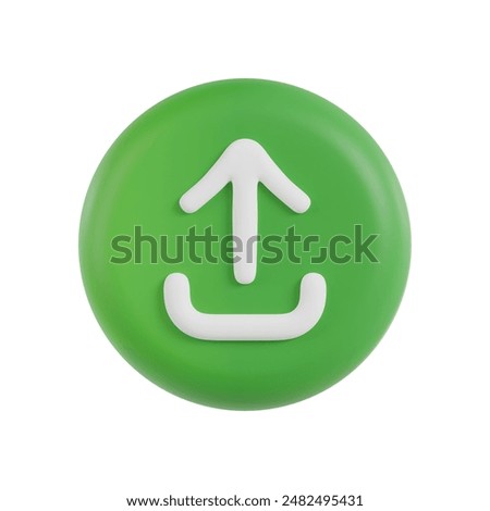 Upload 3D Icon. 3D Upload Button for Web