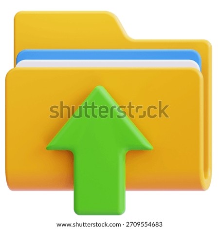 Upload Folder Arrow 3D Icon Illustration