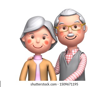 Upper body of elderly couple by 3d rendering - Powered by Shutterstock