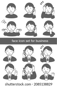 Upper Body Icon Set That Imagines The Interaction Between The Customer And The Sales Person