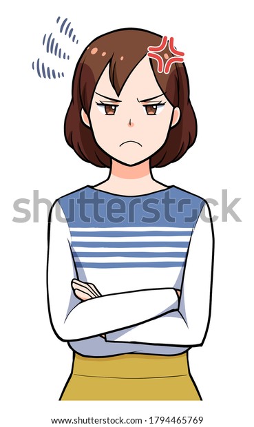 Upper Body Pose Angry Woman Stock Illustration 1794465769 | Shutterstock