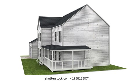 Upper Middle Class, Single Family Homes.3d Rendering.