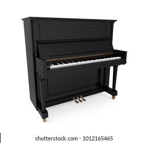 Upright Piano Isolated. 3D Rendering