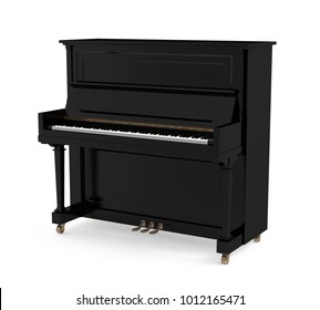 Upright Piano Isolated. 3D Rendering