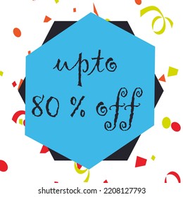 Upto 80% Off Sale Template Bussiness Increase Poster Illustration Design