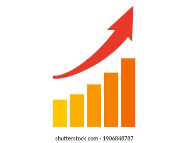 Upward Arrow Increasing Bar Graph Stock Illustration 1906848787 ...