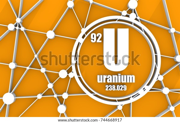 Uranium Chemical Element Sign Atomic Number Stock Illustration 744668917