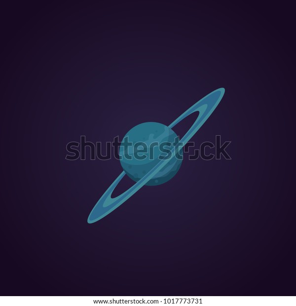 Uranus\
planet cartoon illustration. space\
background
