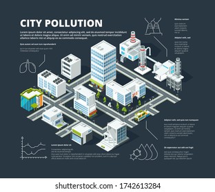 Urban Infographic. Business Concept People Population Megapolis Transportation Buildings Street Isometric City Map Infographic