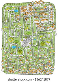 698 City maze game Images, Stock Photos & Vectors | Shutterstock