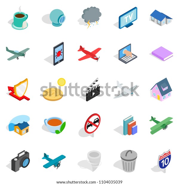 Urban sign icons set.
Isometric set of 25 urban sign icons for web isolated on white
background