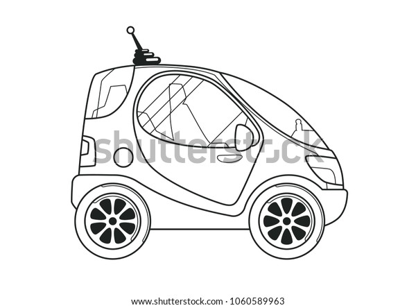 urban tiny car side view coloring stock illustration 1060589963