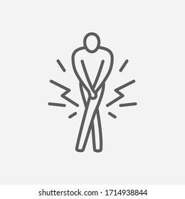 Urinary Incontinence Icon Line Symbol. Isolated Illustration Of Icon Sign Concept For Your Web Site Mobile App Logo UI Design.