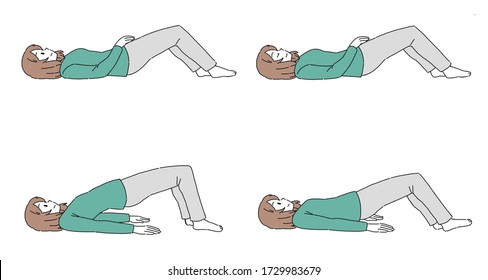 Urine Leak Illustration Material Of A Woman Doing Pelvic Floor Muscle Exercises