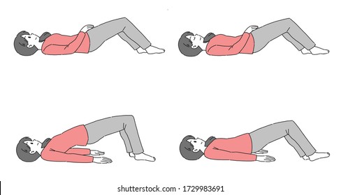 Urine Leak Illustration Material Of A Woman Doing Pelvic Floor Muscle Exercises