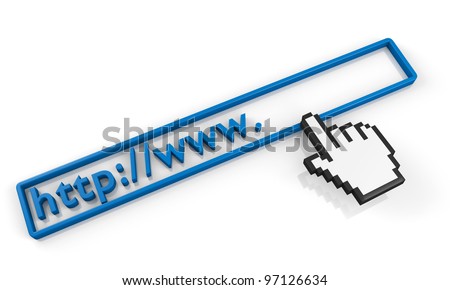 URL string and hand cursor