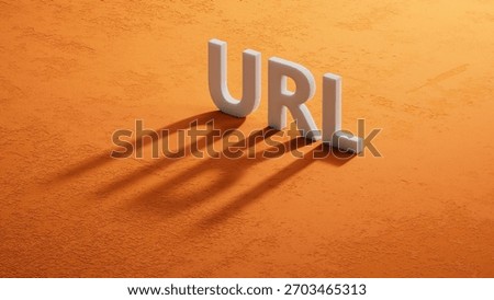 URL website - text concept on shadow of 3d charcaters .3D rendering.