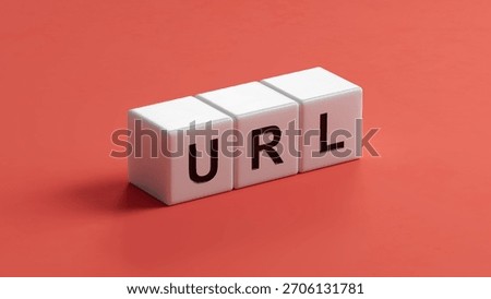 URL website - text concept on wooden cubes .3D rendering.
