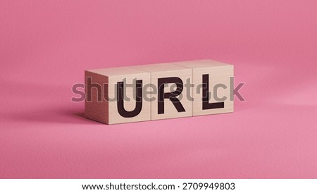 URL website - text concept on wooden cubes .3D rendering.