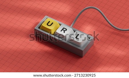 URL website - text concept on Computer keyboard keys .3D rendering.