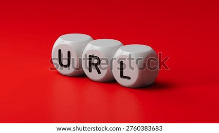 URL website - text concept on wooden dice .3D rendering.
