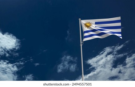 uruguay country national blue sky background wallpaper flag copy space independnece freedom celebration uruguay government history holiday 25 day date august month emblem world business art.3d render - Powered by Shutterstock