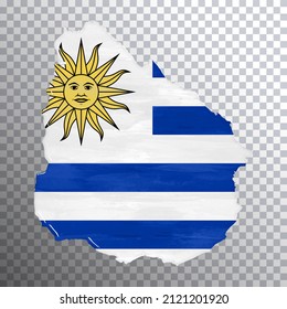 Uruguay flag and map, Clipping path, 3D illustration