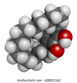 Urushiol Poison Ivy Allergen Molecule. Also Present In Poison Oak, Lacquer Tree And Poison Sumac. Urushiol Is A Mixture Of Closely Related Components, Only One Of Which Is Shown. 3D Rendering. 