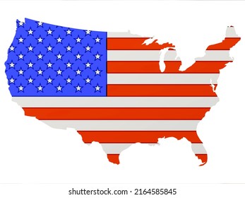 Us America States Country Flag Map Stock Illustration 2164585845 ...