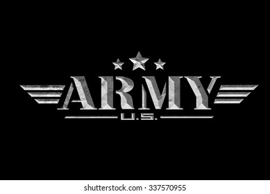 US Army Logo, Black Background 