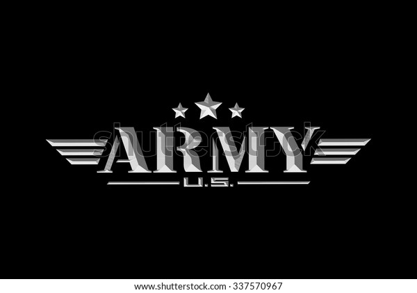 Us Army Logo Black Background のイラスト素材 337570967