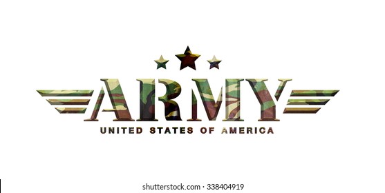 US Army Logo Military Camouflage Background