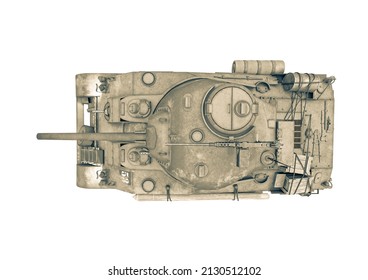 Us Army Tank Drone Top View, 3d Illustration