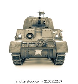 Us Army Tank Front View, 3d Illustration