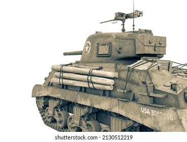 Us Army Tank Is Going To War, 3d Illustration