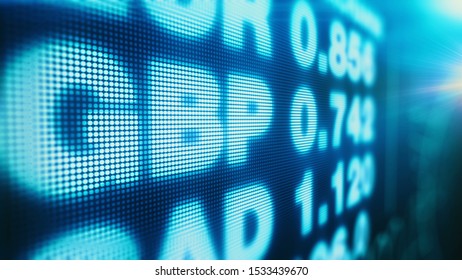 US Currency Exchange Rate Compared To Dollar, EUR GBP CAD And Other Money, 3d Rendering