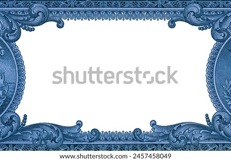 U.S. dollar border with empty transparent middle area for design purpose