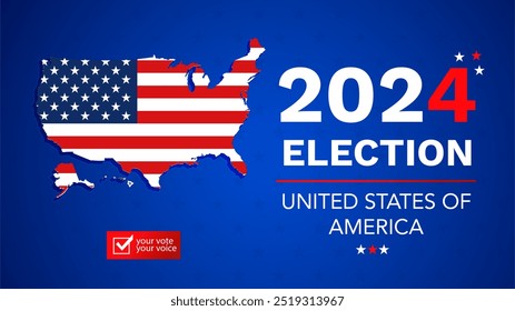 US election campaign poster, banner background. 2024 presidential election in the USA. Illustration voting day. - Powered by Shutterstock