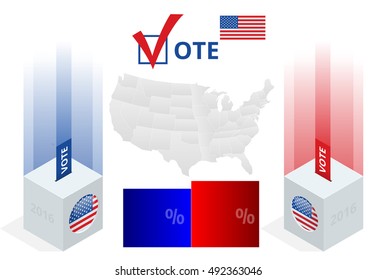 Us Election Infographic Set Elements Stock Illustration 492363046