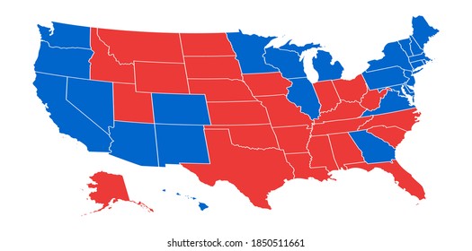 US Election Results Map. American Presidential Election Results