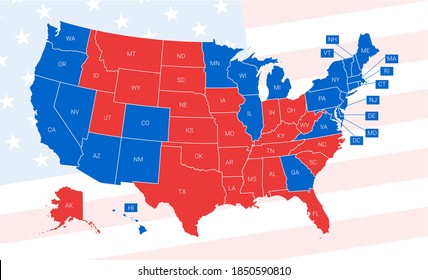 US Election Results Map. American Presidential Election Results