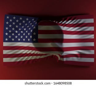  US flag. Deep state. 3d illustration.