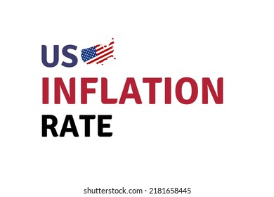 US Inflation Rate. US Inflation Rate Sign. US Inflation Rate Poster. US Inflation Rate Logo. Isolated On White.