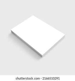 US Letter Size Mockup Presentation. 3d Rendering Of US Paper. Realistic Blank US Letter For Mockup