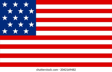 The U.S. national flag consists of 13 horizontal stripes, and in the upper left corner is a blue rectangle with 50 white pentagonal stars - nine rows of 5-6 stars. The 50 stars represent U.S. states.